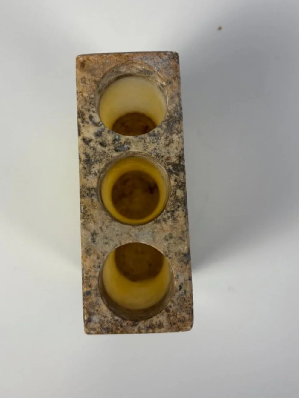 Vintage Stone Pen Holder | Natural Onyx & Granite Desk Organizer | 1990s Desk